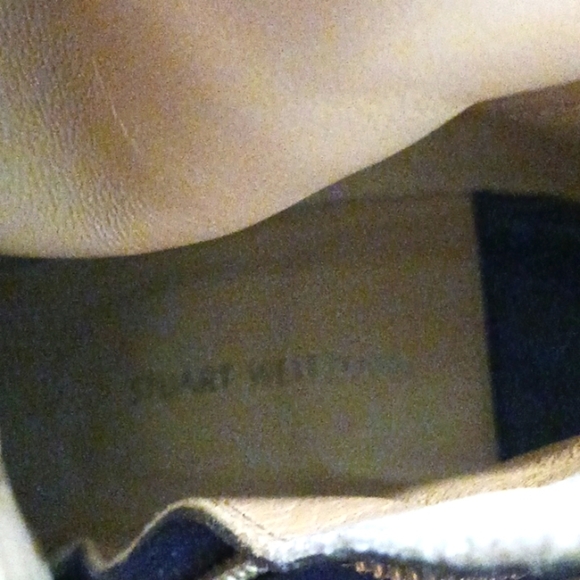 Stuart Weitzman Blue Leather and Suede Heeled Ankle Boots Size 5 - Picture 12 of 13